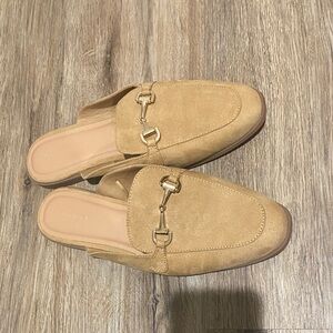 Old Navy Tan Suede Mules